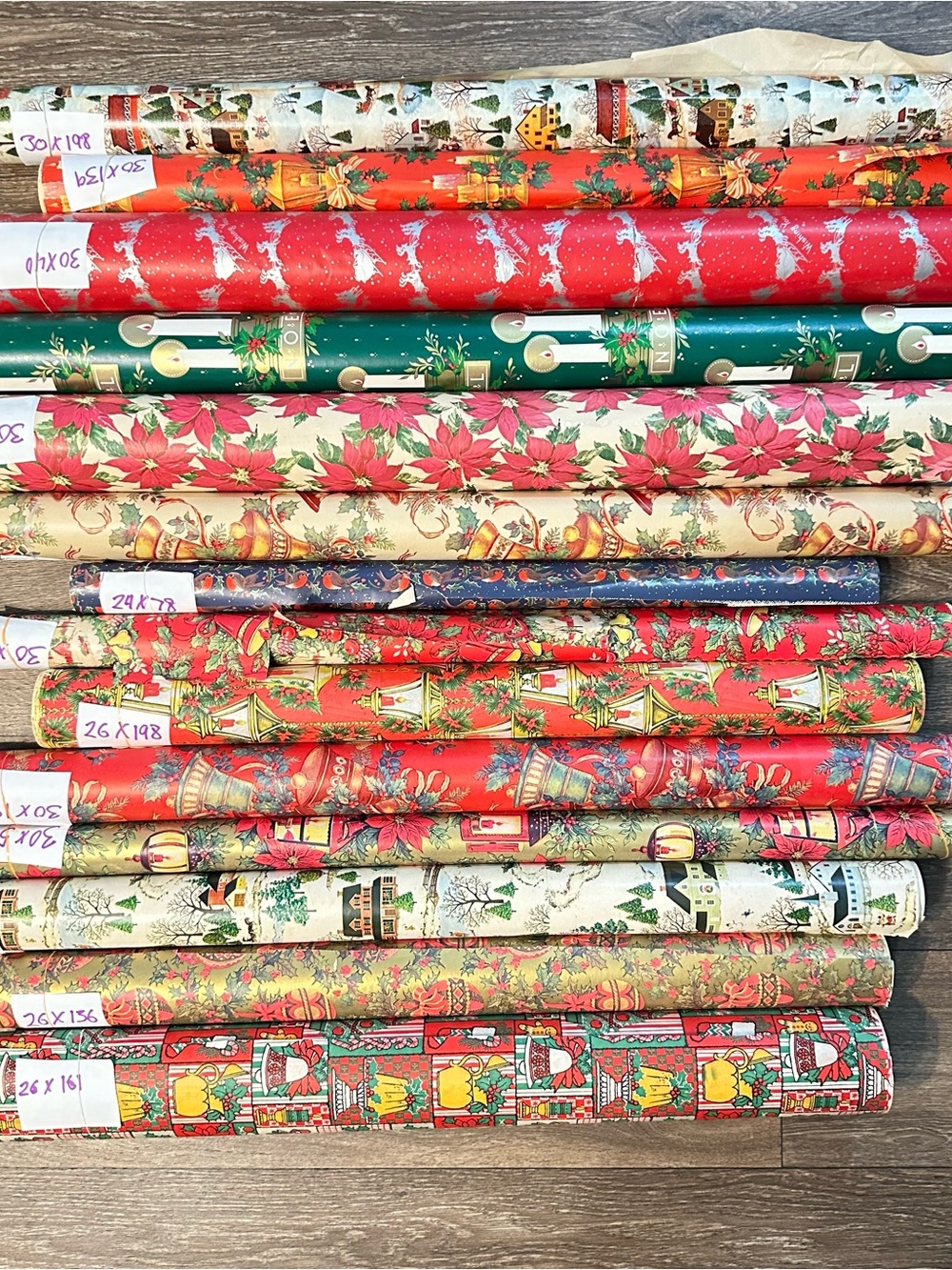 Christmas Wrapping Paper 14 Rolls Vintage Nostalgic Tacky Christmas Gift Wrap